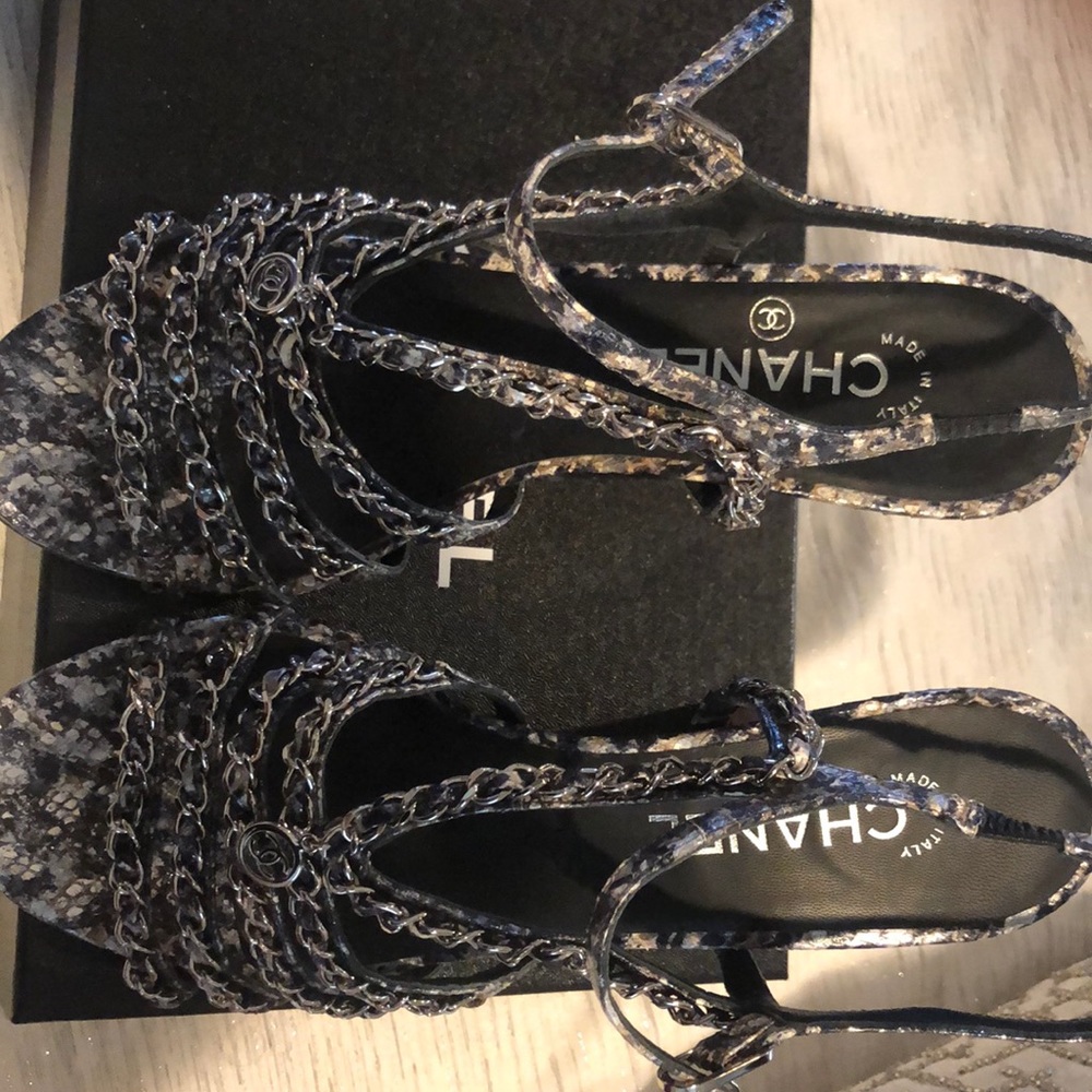 Chanel Python Sandals Size 40.5 - image 3